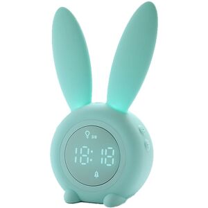 PESCE Kids Alarm Clock Bunny Digital Alarm Clocks, Cute Alarm Clock Clock for Children Bedroom green
