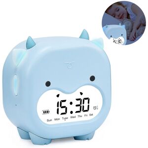 PESCE Kids Alarm Clock, Digital Alarm Clock for Bedroom Children's Sleep Trainer, Night Light, Sleep Timer and Snoozing Rechargeable Cute Digital Alarm