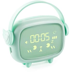 PESCE Kids Alarm Clock for Girls Bedroom Ok to Wake,Children's Sleep Trainer,Wake Up Light & Night Light mint green