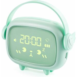 PESCE Kids Alarm Clock, Rechargeable Digital Alarm Clock with led Display 2 Alarms Night Light Snooze Wake Up Lamp Bedside Clock Morning Alarm Clock for