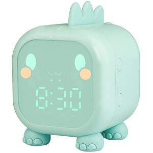 PESCE Kids Alarm Clock with Night Light 6 Ringtones Blue Dinosaur Digital Alarm Clock for Kids,Touch Control and Rechargeable Sleep Trainer Clock for Boys