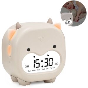PESCE Kids Alarm Clock,Digital Alarm Clock for Bedroom Children's Sleep Trainer, Night Light, Sleep Timer and Snoozing Rechargeable Cute Digital Alarm