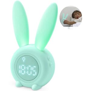 PESCE Kids Light Alarm Clock Cute Rabbit Wake Up Kids Alarm Clock Creative Bedside Lamp Snooze Function Timed Night Light Nursery Day Gift for Kids Girls