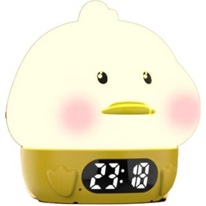 Tlily - Alarm Clock Lights for Kids-Duck Night Lights,Temperature Display,RGB Color Changing, Wake Up Timer, Rechargelable