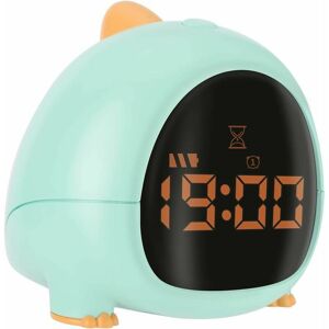 DEWDAT Kids Alarm Clock Digital Alarm Clock with USB Charging Cable Dinosaur Alarm Clock with Dual Alarm, Snooze, Digital Display, Nap Timer, Adjustable