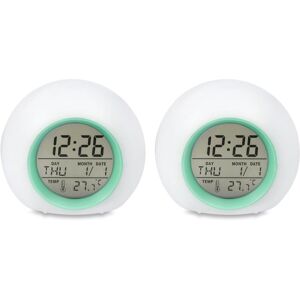 Tlily - Kids Alarm Clock - Wake Up Light Digital Clock with 7 Colors Changing, Touch Control and Snooze Function for Bedrooms X2 I192084