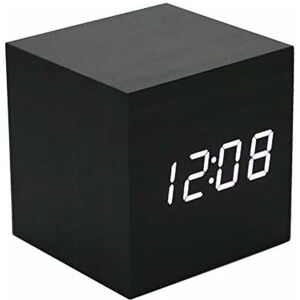 Héloise - Wooden Alarm Clock - Mini led Digital Clock with Temperature Time Display, 3-Level Brightness and Voice Control Ideal for Home Travel