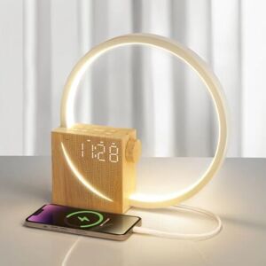ODIPIE Bedside lamp with wake-up light alarm clock, touch control dimmable, table lamp with 10W USB charging function, 3 brightness levels night light for ODIPIE Bedside lamp with wake-up light alarm clock, touch control dimmable, table lamp with 10W USB charging function, 3 brightness levels night light for