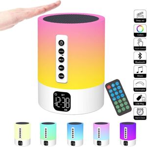 SJQKA Bluetooth Speaker Alarm Clock Night Light, Touch Bedside Lamp with White Noise Machine, Bluetooth Speaker Kids Night Light, Glowing Alarm Clock, Gift SJQKA Bluetooth Speaker Alarm Clock Night Light, Touch Bedside Lamp with White Noise Machine, Bluetooth Speaker Kids Night Light, Glowing Alarm Clock, Gift