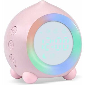 Dewdat - Digital Alarm Clock, Dual Alarm led Bedside Clock with Night Light (Pink) Dewdat - Digital Alarm Clock, Dual Alarm led Bedside Clock with Night Light (Pink)