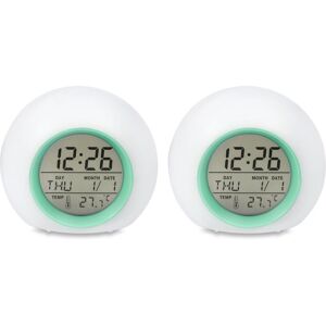 Tlily - Kids Alarm Clock - Wake Up Light Digital Clock with 7 Colors Changing, Touch Control and Snooze Function for Bedrooms X2 I192084 Tlily - Kids Alarm Clock - Wake Up Light Digital Clock with 7 Colors Changing, Touch Control and Snooze Function for Bedrooms X2 I192084