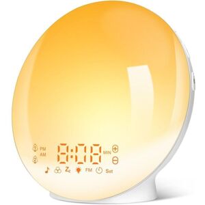 TORMATOR LED Wake-Up Light Radio Alarm Clock, Light-Up Bedside Lamp, 20 Brightness Levels, Dawn and Dusk Modes, 2 Alarms, 7 Sounds, Child Mode, 11 Colors TORMATOR LED Wake-Up Light Radio Alarm Clock, Light-Up Bedside Lamp, 20 Brightness Levels, Dawn and Dusk Modes, 2 Alarms, 7 Sounds, Child Mode, 11 Colors