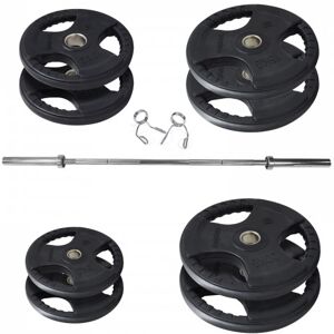bodymax 115kg Rubber Radial Weight Kit with 6ft Bar bodymax 115kg Rubber Radial Weight Kit with 6ft Bar
