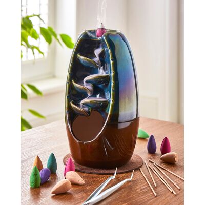 Wellbeing Cascading Smoke Incense Burner - Wellbeing Cascading Smoke Incense Burner -