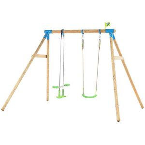 TP Toys Nagano Wooden Double Swing Set - Green - Swing, Glide Ride, for Ages 3+ TP Toys Nagano Wooden Double Swing Set - Green - Swing, Glide Ride, for Ages 3+