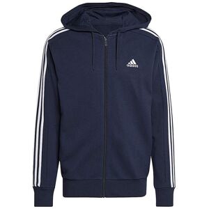 Adidas 3 Stripes Full Zip Hoodie Ink/White - - Size: S34/37 Ink/White S34/37 male Adidas 3 Stripes Full Zip Hoodie Ink/White - - Size: S34/37 Ink/White S34/37 male