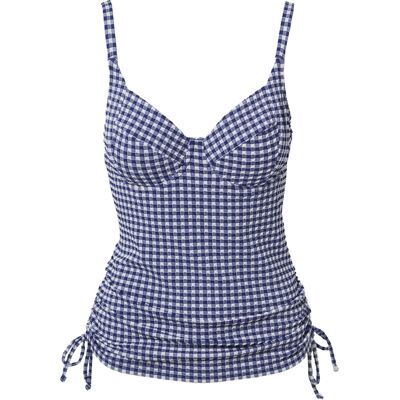 Panache Renee Balcony Wired Tankini Top Navy Gingham - - Size: 36D Navy Gingham 36D Panache Renee Balcony Wired Tankini Top Navy Gingham - - Size: 36D Navy Gingham 36D