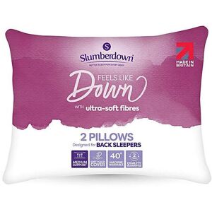 Slumberdown Feels Like Down Pillows White - - Size: PAIR White PAIR Slumberdown Feels Like Down Pillows White - - Size: PAIR White PAIR