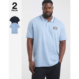 Jack & Jones Hudson Logo Polo 2 Pack Chambray Blue - - Size: 2XL(53) Chambray Blue 2XL(53) male Jack & Jones Hudson Logo Polo 2 Pack Chambray Blue - - Size: 2XL(53) Chambray Blue 2XL(53) male