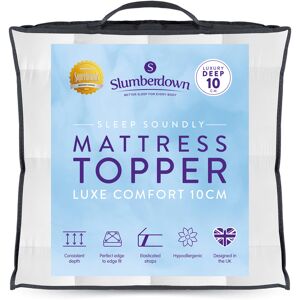 Slumberdown Deep Mattress Topper 10cm White - - Size: SINGLE White SINGLE Slumberdown Deep Mattress Topper 10cm White - - Size: SINGLE White SINGLE