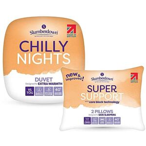 Slumberdown Duvet+2 Support Pillows White - - Size: DOUBLE White DOUBLE Slumberdown Duvet+2 Support Pillows White - - Size: DOUBLE White DOUBLE