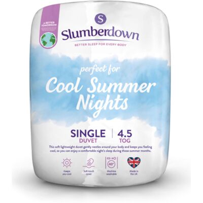 Slumberdown Summer Cool 4.5 Tog Duvet White - - Size: DOUBLE White DOUBLE Slumberdown Summer Cool 4.5 Tog Duvet White - - Size: DOUBLE White DOUBLE
