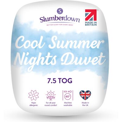 Slumberdown Summer Nights 7.5 Tog Duvet White - - Size: DOUBLE White DOUBLE Slumberdown Summer Nights 7.5 Tog Duvet White - - Size: DOUBLE White DOUBLE