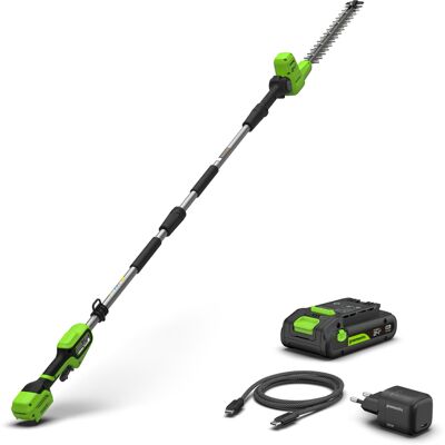 Greenworks Cordless Pole Hedge Trimmer - Greenworks Cordless Pole Hedge Trimmer -