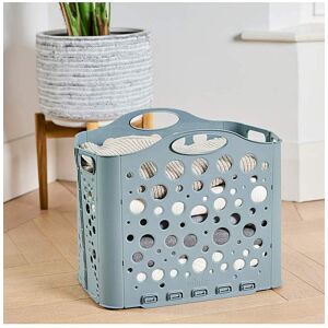 Minky Folding Laundry Basket Blue - Blue Minky Folding Laundry Basket Blue - Blue