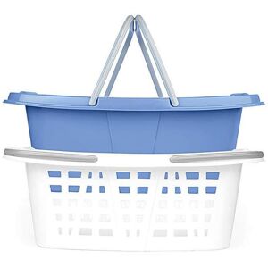 Beldray Set of 2 Laundry Baskets Blue Blue - Blue Beldray Set of 2 Laundry Baskets Blue Blue - Blue