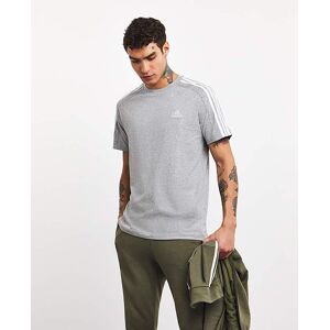 Adidas 3 Stripes T-Shirt Grey/White - - Size: XL44/48 Grey/White XL44/48 male Adidas 3 Stripes T-Shirt Grey/White - - Size: XL44/48 Grey/White XL44/48 male