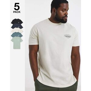 Jack & Jones Makoto Logo T-Shirt 5 Pack Multi - - Size: 2XL(53) Multi 2XL(53) male Jack & Jones Makoto Logo T-Shirt 5 Pack Multi - - Size: 2XL(53) Multi 2XL(53) male