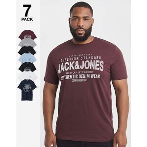 Jack & Jones Simon Logo T-Shirt 7 Pack SKY Captain - - Size: 1XL(50) SKY Captain 1XL(50) male Jack & Jones Simon Logo T-Shirt 7 Pack SKY Captain - - Size: 1XL(50) SKY Captain 1XL(50) male