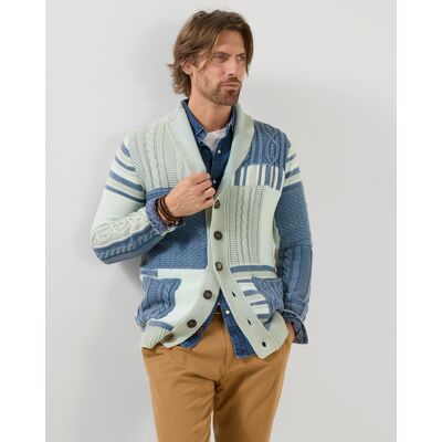 Joe Browns Perfect Patch Cardigan Blue Multi-Coloured - - Size: L42/44 Blue Multi-Coloured L42/44 male Joe Browns Perfect Patch Cardigan Blue Multi-Coloured - - Size: L42/44 Blue Multi-Coloured L42/44 male