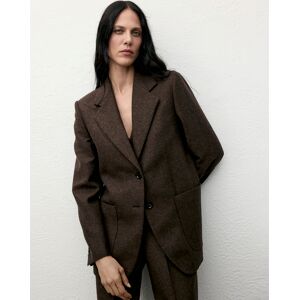 Mango Speckled Wool Suit Blazer Brown - - Size: 4XL Brown 4XL female Mango Speckled Wool Suit Blazer Brown - - Size: 4XL Brown 4XL female