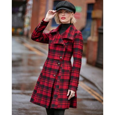 Joe Browns Autumn Days Check Coat RED Check - - Size: 20 RED Check 20 female Joe Browns Autumn Days Check Coat RED Check - - Size: 20 RED Check 20 female