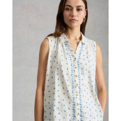White Stuff Amy Emb Sleeveless Shirt Ivory Print - - Size: 18 Ivory Print 18 female White Stuff Amy Emb Sleeveless Shirt Ivory Print - - Size: 18 Ivory Print 18 female