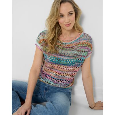 Joe Browns JB Clara Open Knit Sleeveless Jumper Pink Multi-Coloured - - Size: XL Pink Multi-Coloured XL female Joe Browns JB Clara Open Knit Sleeveless Jumper Pink Multi-Coloured - - Size: XL Pink Multi-Coloured XL female