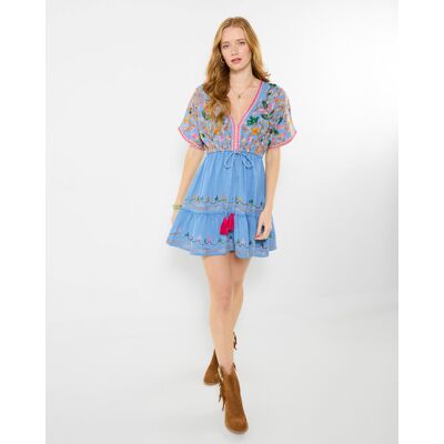 Joe Browns JB Emma Embroidered Denim Tunic Dress Blue Multi-Coloured - - Size: 10 Blue Multi-Coloured 10 female Joe Browns JB Emma Embroidered Denim Tunic Dress Blue Multi-Coloured - - Size: 10 Blue Multi-Coloured 10 female