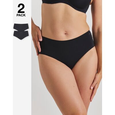 Sloggi 2Pk Zero One Midi Knicker Black Black - - Size: L Black L female Sloggi 2Pk Zero One Midi Knicker Black Black - - Size: L Black L female