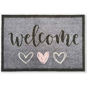 JD Williams My Mat Welcome Hearts Doormat Grey - Size: 50X75 Grey 50X75 JD Williams My Mat Welcome Hearts Doormat Grey - Size: 50X75 Grey 50X75