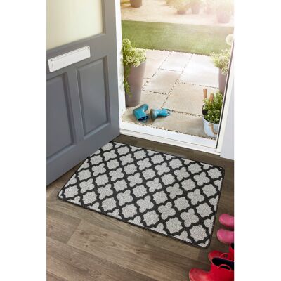 My Mat Moroccan Tile Washable Doormat Charcoal - - Size: 50X75 Charcoal 50X75 My Mat Moroccan Tile Washable Doormat Charcoal - - Size: 50X75 Charcoal 50X75