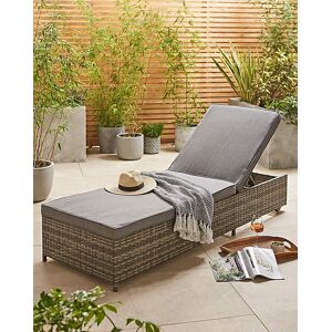 Charles Bentley Rattan Sun Lounger Grey - Grey Charles Bentley Rattan Sun Lounger Grey - Grey