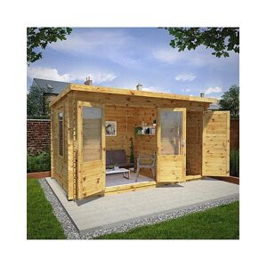Mercia 4.1 x 2.5m Log Cabin with Side Shed