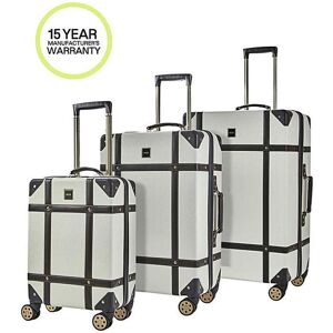 Rock Vintage 3pc Suitcase Set Cream - - Size: 3-Piece Set Cream Rock Vintage 3pc Suitcase Set Cream - - Size: 3-Piece Set Cream
