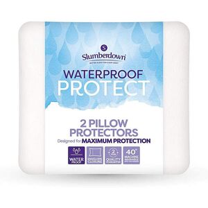 Slumberdown Waterproof Pillow Protectors 2 Pack - Breathable, Soft & Spill-Proof - 50x75cm Slumberdown Waterproof Pillow Protectors 2 Pack - Breathable, Soft & Spill-Proof - 50x75cm