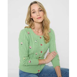 Joe Browns Jb Penny Floral Cable Knit Cardigan Green Multicolour 10 Female Joe Browns Jb Penny Floral Cable Knit Cardigan Green Multicolour 10 Female