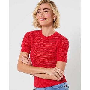 Joe Browns Jb Dita Open Knit Short Sleeve Jumper Red 8 Female Joe Browns Jb Dita Open Knit Short Sleeve Jumper Red 8 Female