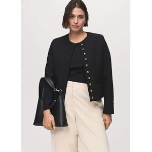 Mango Button Detail Jacket Black Xxl Female Mango Button Detail Jacket Black Xxl Female