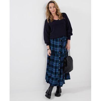 Joe Browns Button Down Plaid Maxi Skirt Blue Check 20 Female Joe Browns Button Down Plaid Maxi Skirt Blue Check 20 Female